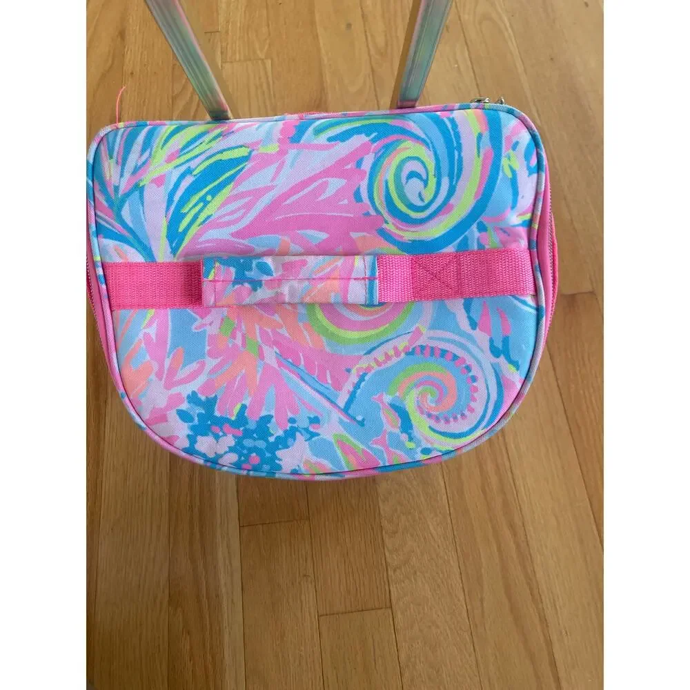 Lilly Pulitzer Suitcase Insulated Rolling Cooler Bag Pink Carnivale Coral Rare